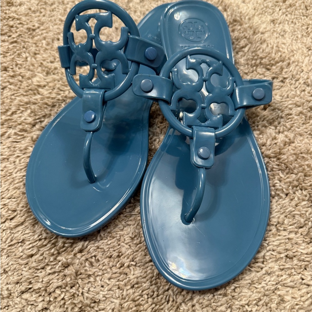 Tory Burch Blue Jelly Thong Sandals